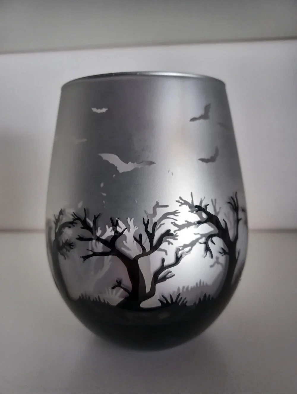 Halloween Witch Tree Wine Tumbler/Glass Holiday Spooky Collectible Drinkware